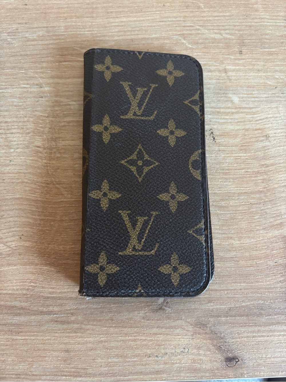 Louis Vuitton Monogram Canvas Phone Folio in Brown and Gold
